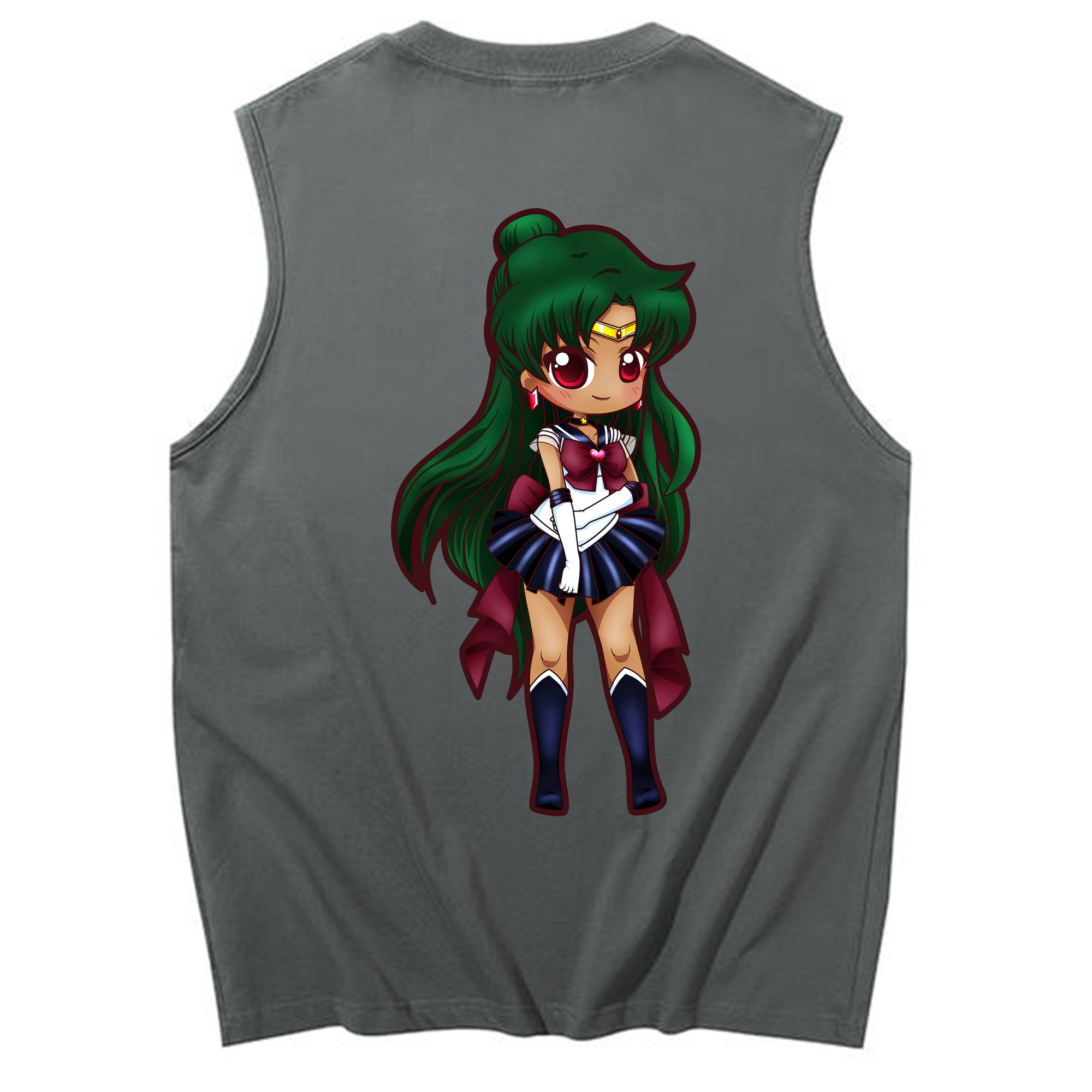 （画像用） 美少女戦士セーラームーン 冥王せつな Sailor Moon Meiou Setsuna コットン100％タンクトップ（背面プリント）